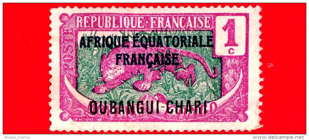 AFRICA Equatoriale - AEF - UBANGI - Usato - 1922 - Leopardo (Panthera Pardus) - 1 - Used Stamps