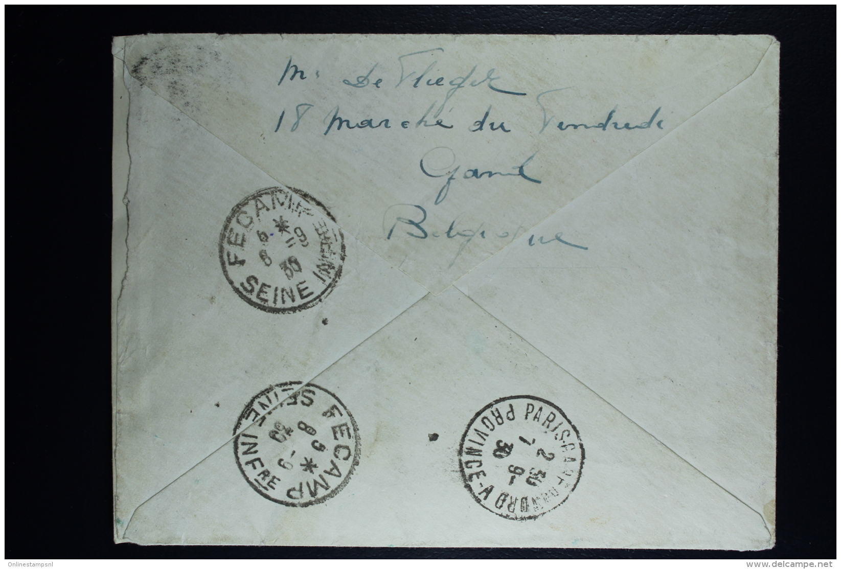 Belgium Express Cover Gent To Fecamp Fr.   1930, OPB 209 + 282 Absent ... - Cartas & Documentos