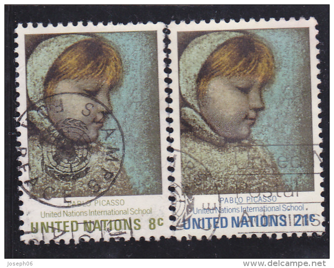 NATIONS  UNIES   1971  New York  Y.T. N° 217  218  Oblitéré - Oblitérés