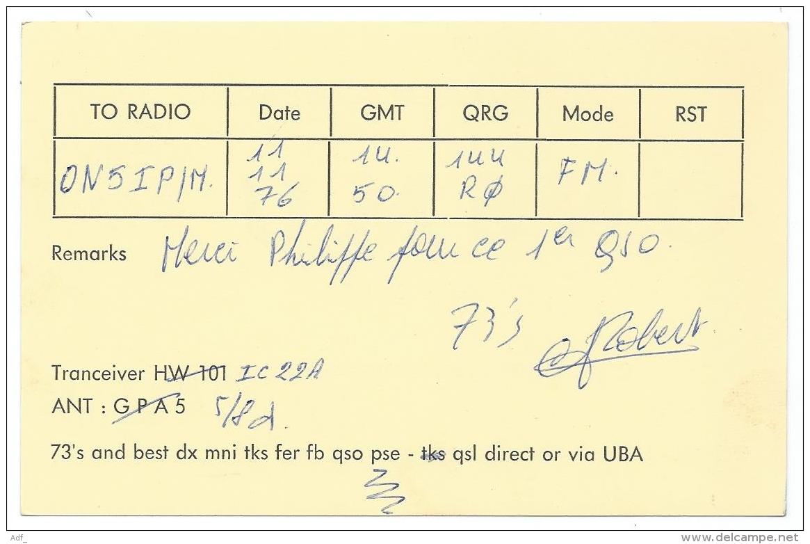 CARTE QSL BELGIQUE ON6MU, RADIO AMATEUR, LA HESTRE, MANAGE, PROVINCE DE HAINAUT, BELGIUM - Radio Amateur