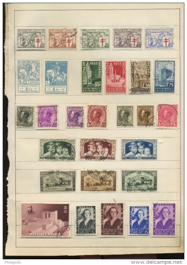 Collection De BELGIQUE, Cotée Comme Oblitéré, Avant 1940   Cote 1800 Euros Minimum - Collections