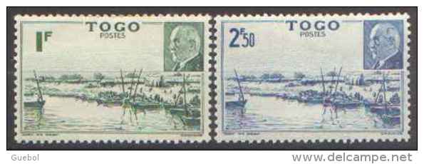 Colonie Fr. Maréchal Pétain Détail De La Série ** Togo N° 215 Et 216 Baie De Mono - 1941 Série Maréchal Pétain