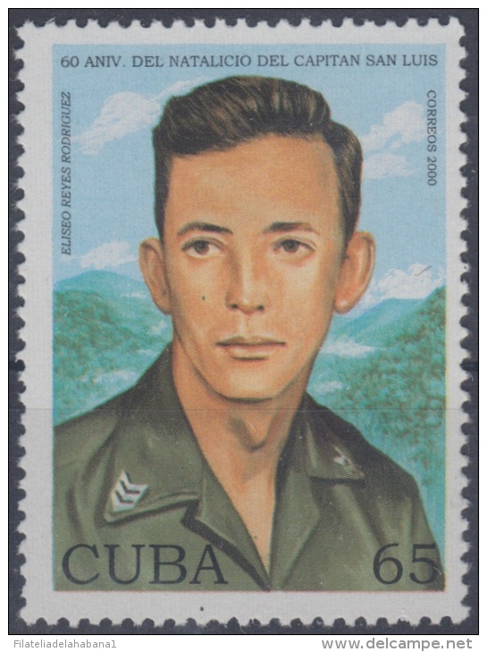 2000.10- * CUBA 2000. MNH. 60 ANIV NACIMIENTO ELISEO REYES. CAPITAN SAN LUIS. - Gebruikt