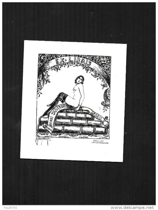 EX-LIBRIS HENRI DUVERNOIS PAR RAYMOND PREVOST 2 SCANS - Ex-libris