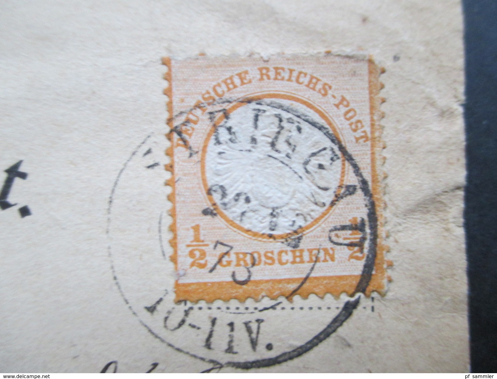 Deutsches Reich Brustschild Nr. 18 EF Norddeutsches Postgebiet. Nachverwendeter AD Stempel K2 Striegau - Briefe U. Dokumente