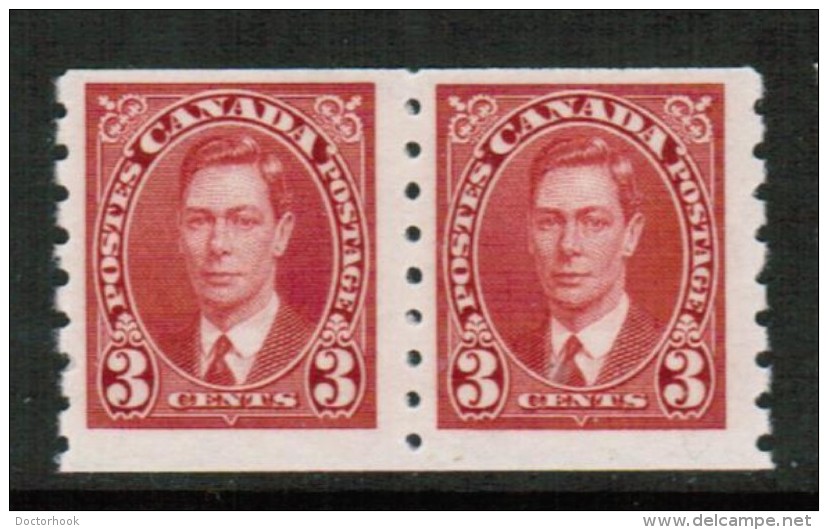 CANADA   Scott # 240** VF MINT NH COIL PAIR - Markenrollen