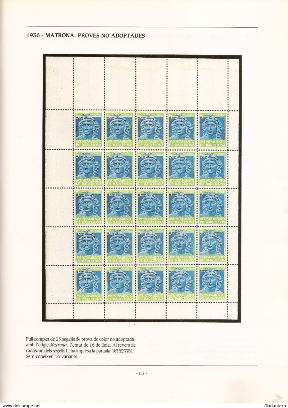 Obra Filatélica - "Els Segells De L'ajuntament De Barcelona" Obra Editada 1989 - Thema's