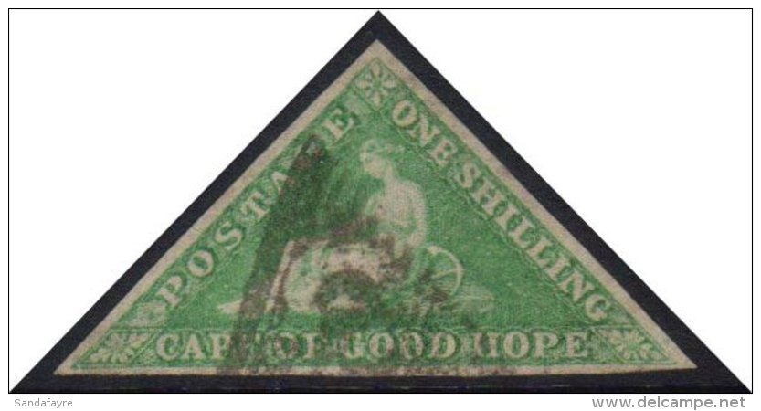 CAPE OF GOOD HOPE 1863-64 1s Bright Emerald-green, SG 21, Used With Margins And Small Part Triangular Pmk. Lovely... - Sin Clasificación