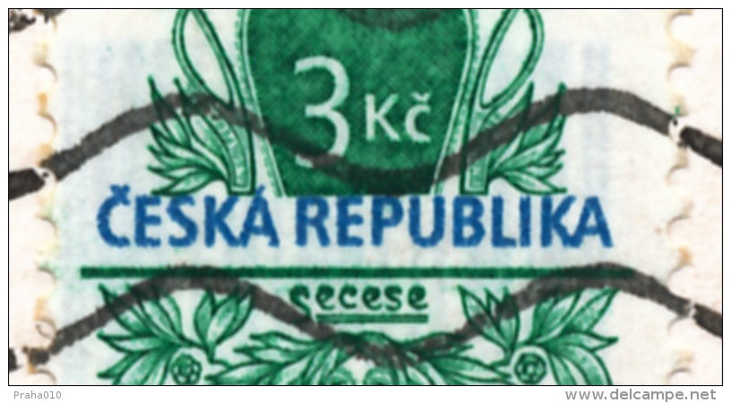 L0502 - Czech Rep. (1995) 386 02 Strakonice 2 (postcard) Tariff: 3 Kc (stamp: Shifted Inscription "CESKA REPUBLIKA") - Errors, Freaks & Oddities (EFO)