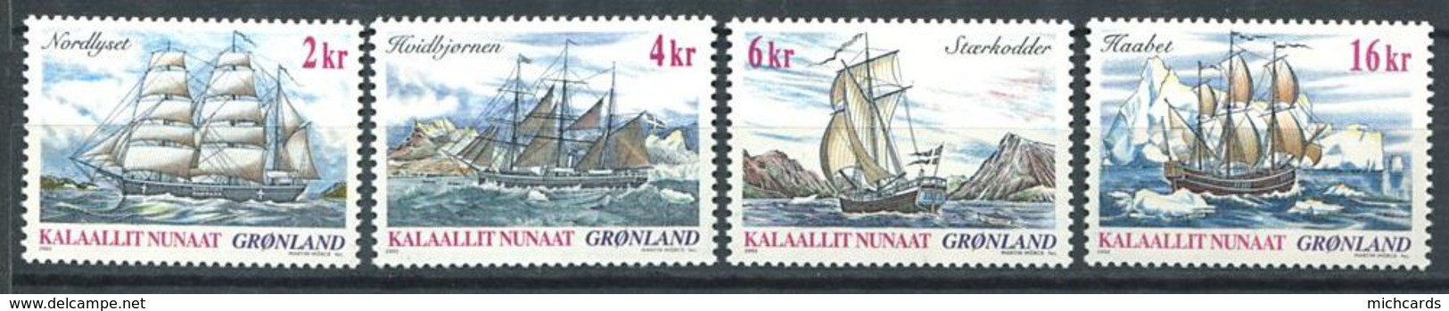 180 GROENLAND 2002 - Yvert 360/63 - Bateau Voilier - Neuf ** (MNH) Sans Trace De Charniere - Neufs