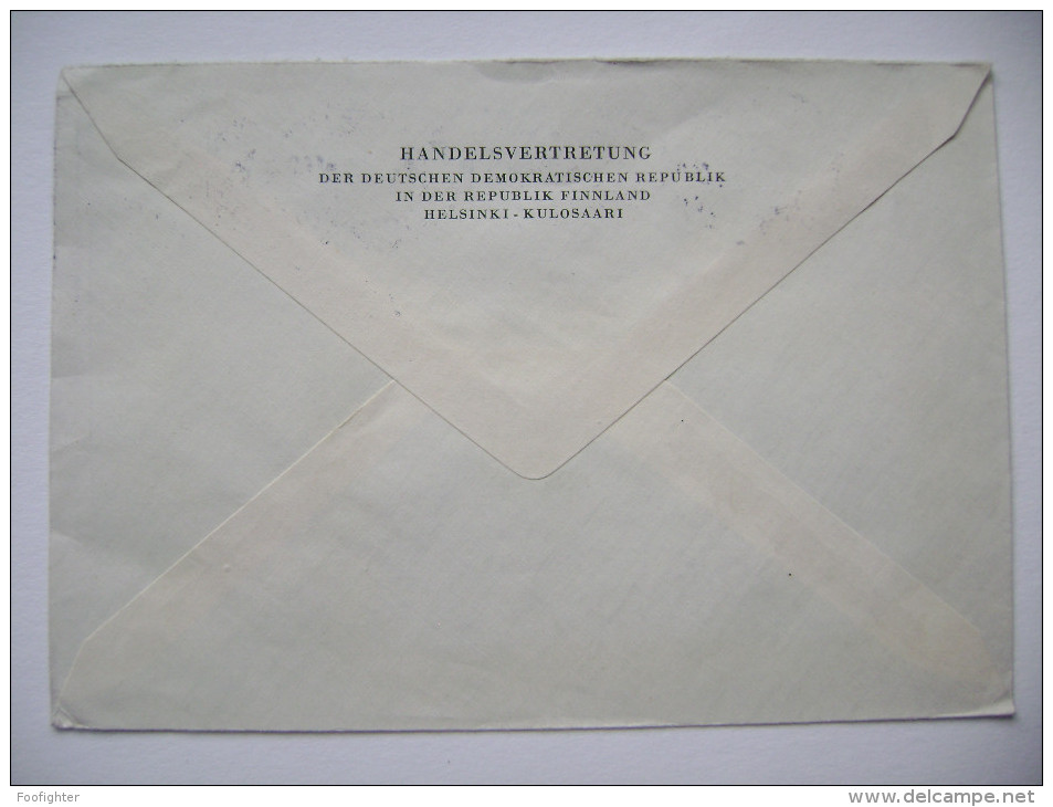 Air Mail Cover 1957 Machine Cancel Helsinki Helsingfors Slogan Veikkaus - Veikaten Veittoon - Glauchau Germany - Lettres & Documents