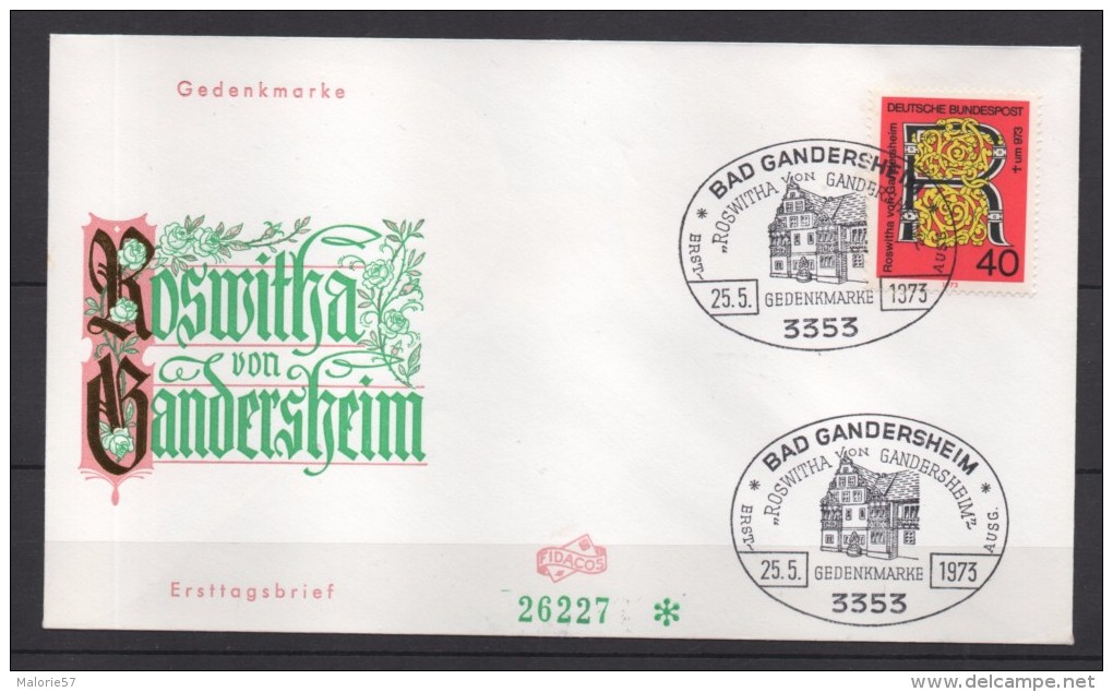 Enveloppe Allemagne  1973 Oblitéré - 1971-1980