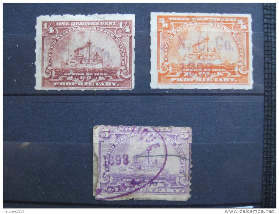 Timbres Etat-Unis : Back Of The Book, Fiscaux, Proprietary 1898  & - Steuermarken