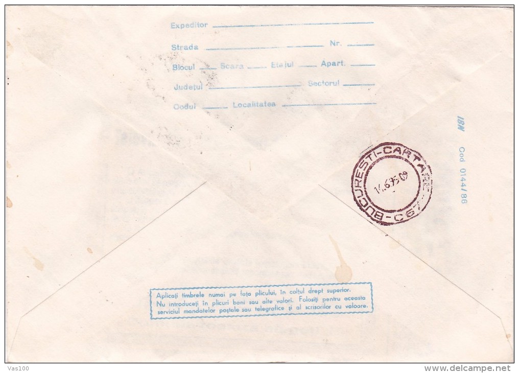 ERROR,COVER STATIONERY ,missing Image 1986 VERY RARE! ,ROMANIA. - Errors, Freaks & Oddities (EFO)