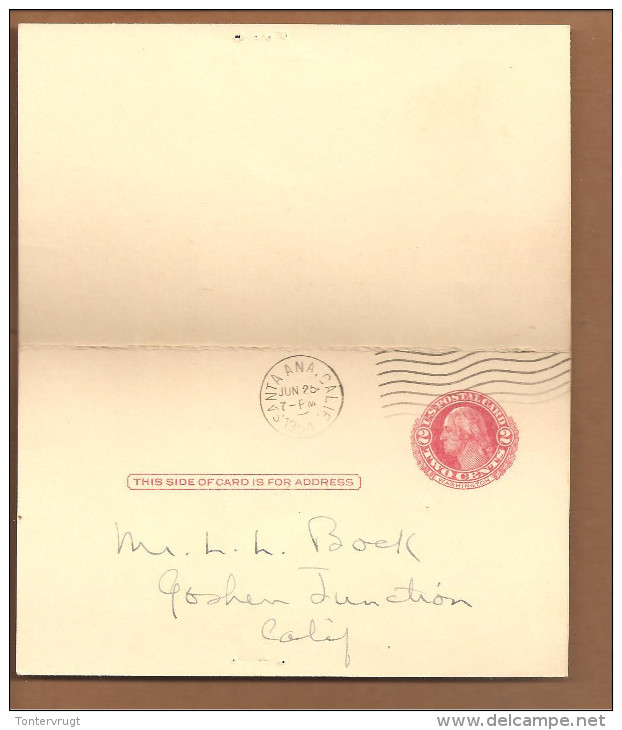 Santa Ana. Publicity Postal Card With Reply. GUNS - Santa Ana