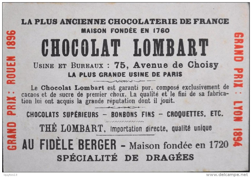 TRES BELLE CHROMO. CHOCOLAT LOMBART - GRANVILLE - Vue Générale - En Parfait Etat - Lombart