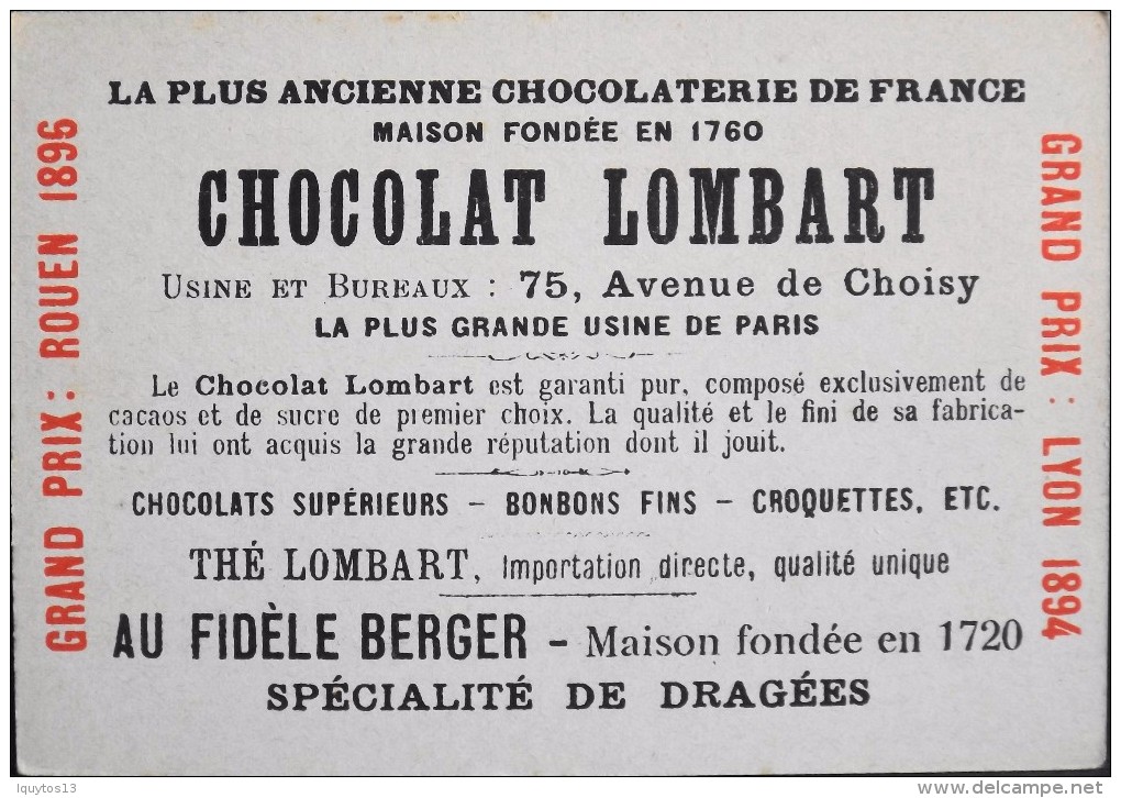 TRES BELLE CHROMO. CHOCOLAT LOMBART - SAINT-SEBASTIEN - Vue Générale - En Parfait Etat - Lombart