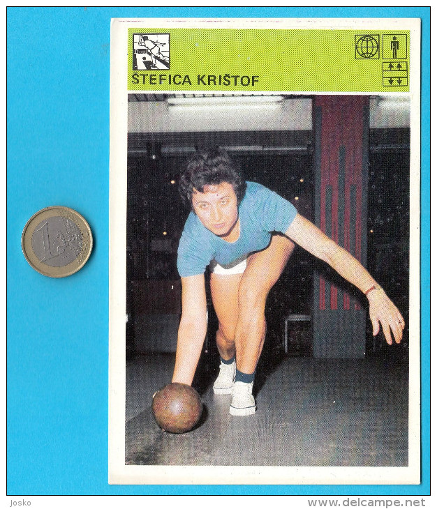 BOWLING - Stefica Kristof  ( Yugoslav Vintage Sport Trading Card World Of Sports ) * Bowl - Bowling