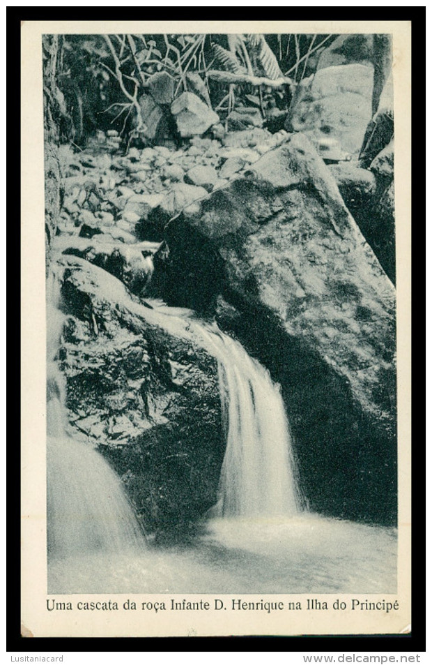 SÃO TOMÉ E PRÍNCIPE - Uma Casacata Na Roça Infante D. Henrique  (Ed. José Teixeira Barboza) Carte Postale - Sao Tome And Principe