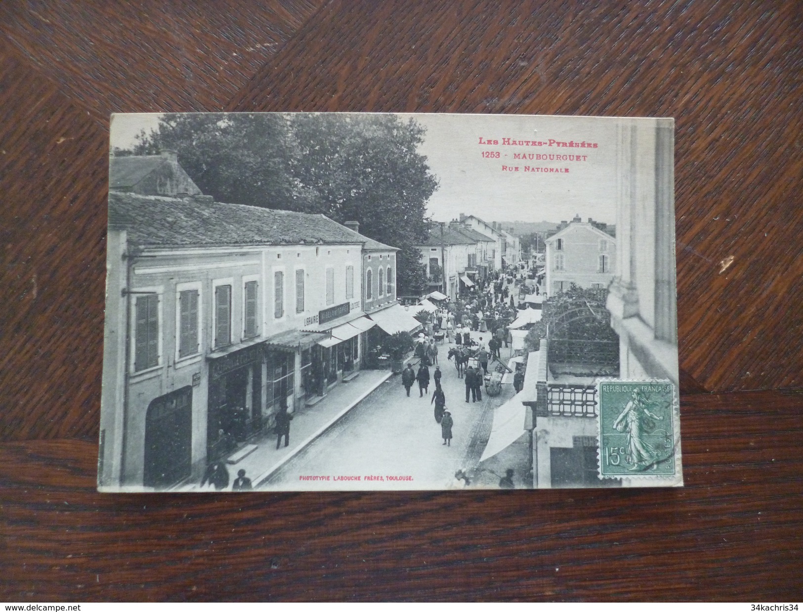 CPA 65 Haute Pyrénées Marbourguet Rue Nationale Marché - Maubourguet