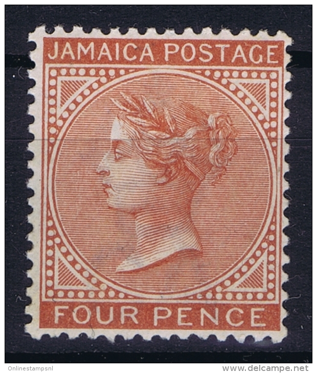 Jamaica : 1883 SG 22a  Sc 22a Red Orange MH/* Falz/ Charniere Colour Checked With Daylight Lamp + Sg Colour Key - Jamaica (...-1961)