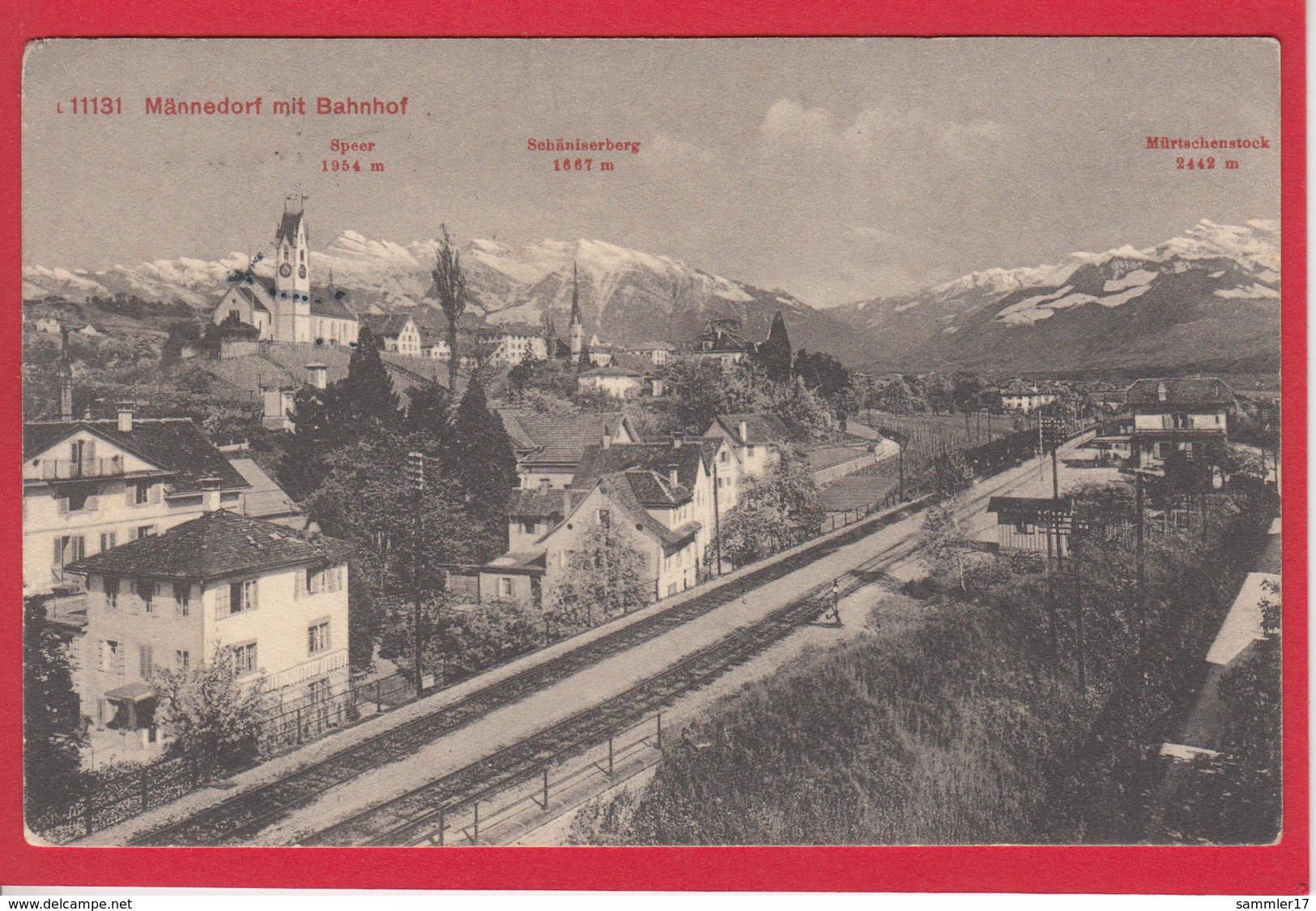 MÄNNEDORF MIT BAHNHOF, 1911 - Dorf