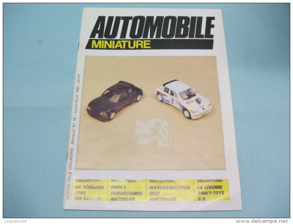 Magazine AUTOMOBILE MINIATURE Peugeot 205 Turbo N°16 Juillet Août 1985 - Literature & DVD