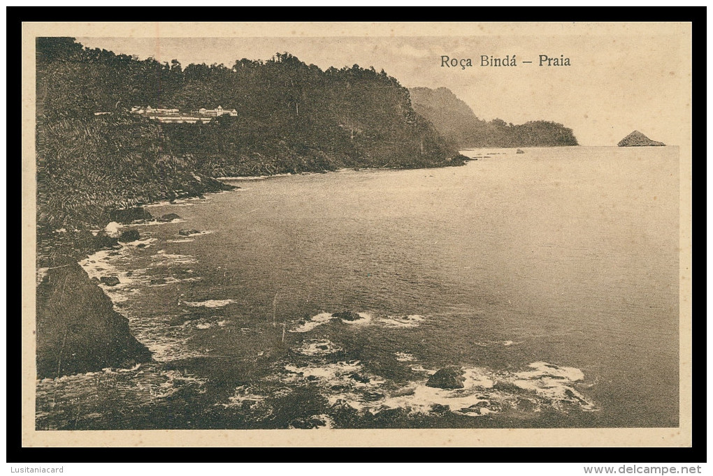SÃO  TOMÉ E PRÍNCIPE- Roça Bindá - Praia(Ed. Auspicio Menezes Nº T 9720) Carte Postale - Sao Tome And Principe