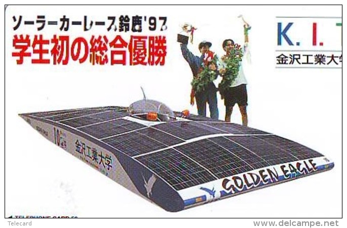 Télécarte Japon * Voiture à Energie Solaire (63)  Solar Car Japan Phonecard * Auto Telefonkarte * GOLDEN EAGLE - Voitures