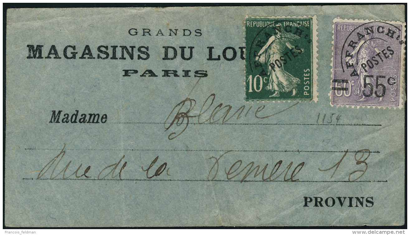 Lettre N°47. 55c Sur 60c Sur Imprimé Des Magasins Du Louvre, Avec Préo N°51 En... - Autres & Non Classés