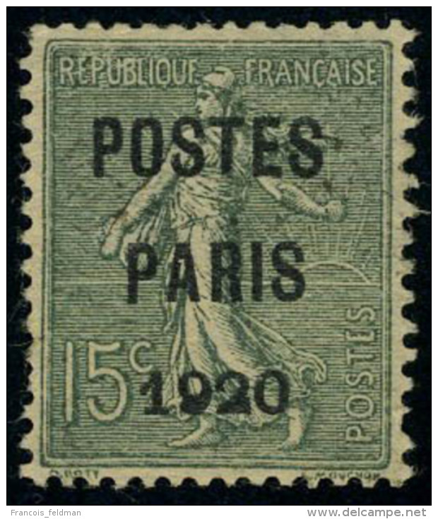 Neuf Avec Charnière N° 25, 15c Poste Paris 1920, Forte Charnière Sinon T.B. - Autres & Non Classés