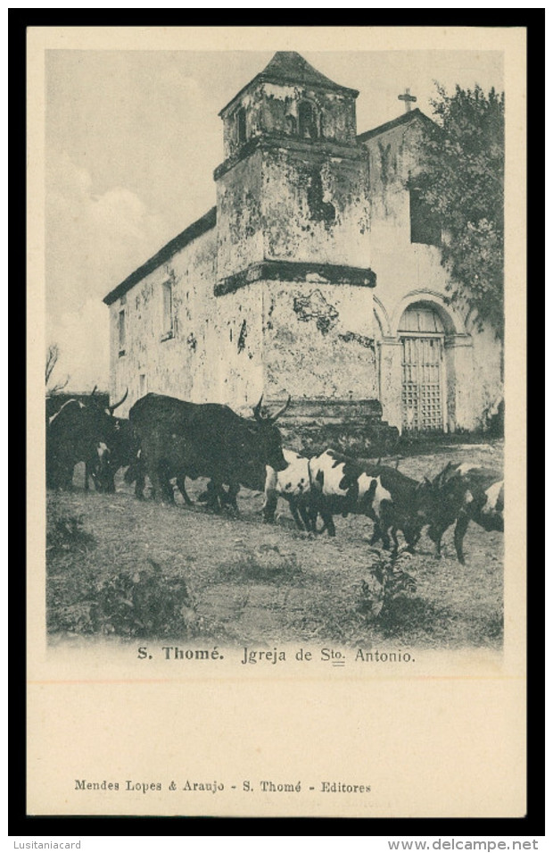 SÃO TOMÉ E PRÍNCIPE - Igreja De Sto. Antonio (Mendes Lopes & Araujo) Carte Postale - São Tomé Und Príncipe