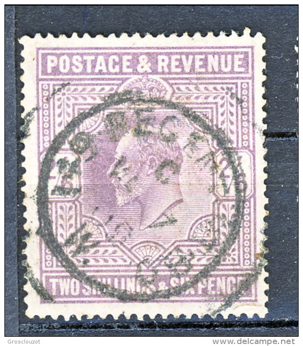 UK Edward VII 1902 N. 118 - 2,5 Scellini Violetto PERFIN Usato Cat. € 90 - Non Classés