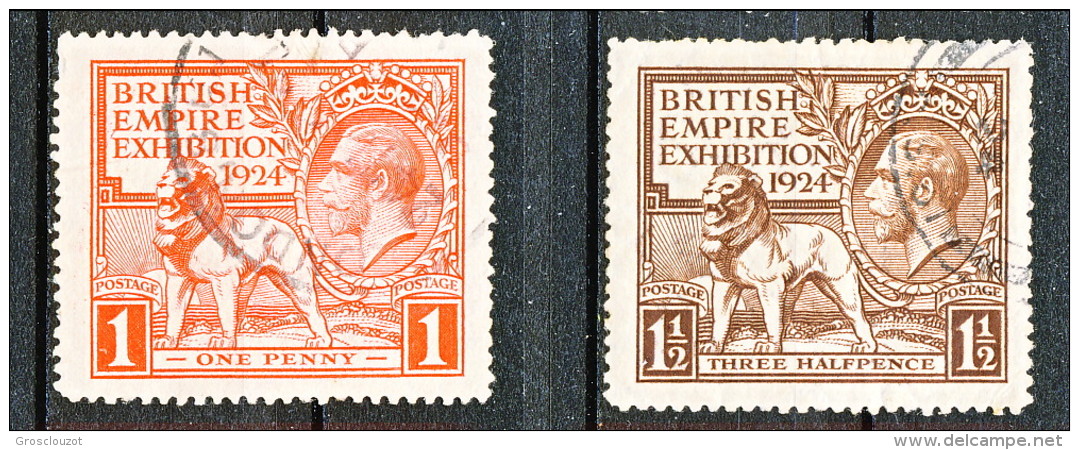 UK Giorgio V 1924 Expo Wembley, Serie 171.172 - 1 Penny Rosso + 1,5 Penny Bruno  Usato Catalogo € 25 - Ohne Zuordnung