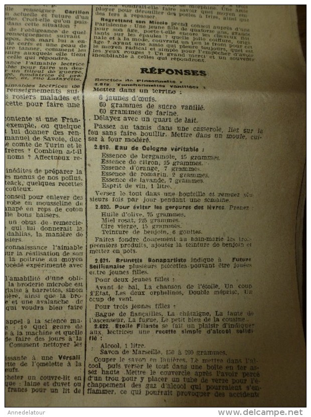 1916  LA MODE  avec son dessin de broderie décalquable au fer chaud  (broderie anglaise,etc)