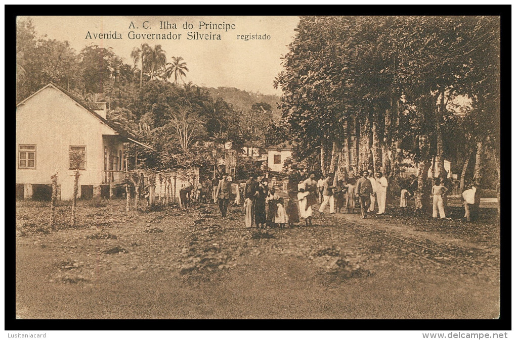 SÃO TOMÉ E PRÍNCIPE- A.C. Ilha Do Principe - Avenida Governador Silveira. Carte Postale - Sao Tome Et Principe