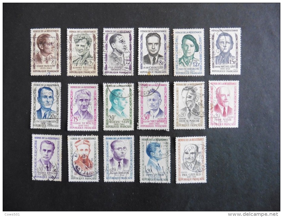 France :17 Timbres Oblitérés - Collections