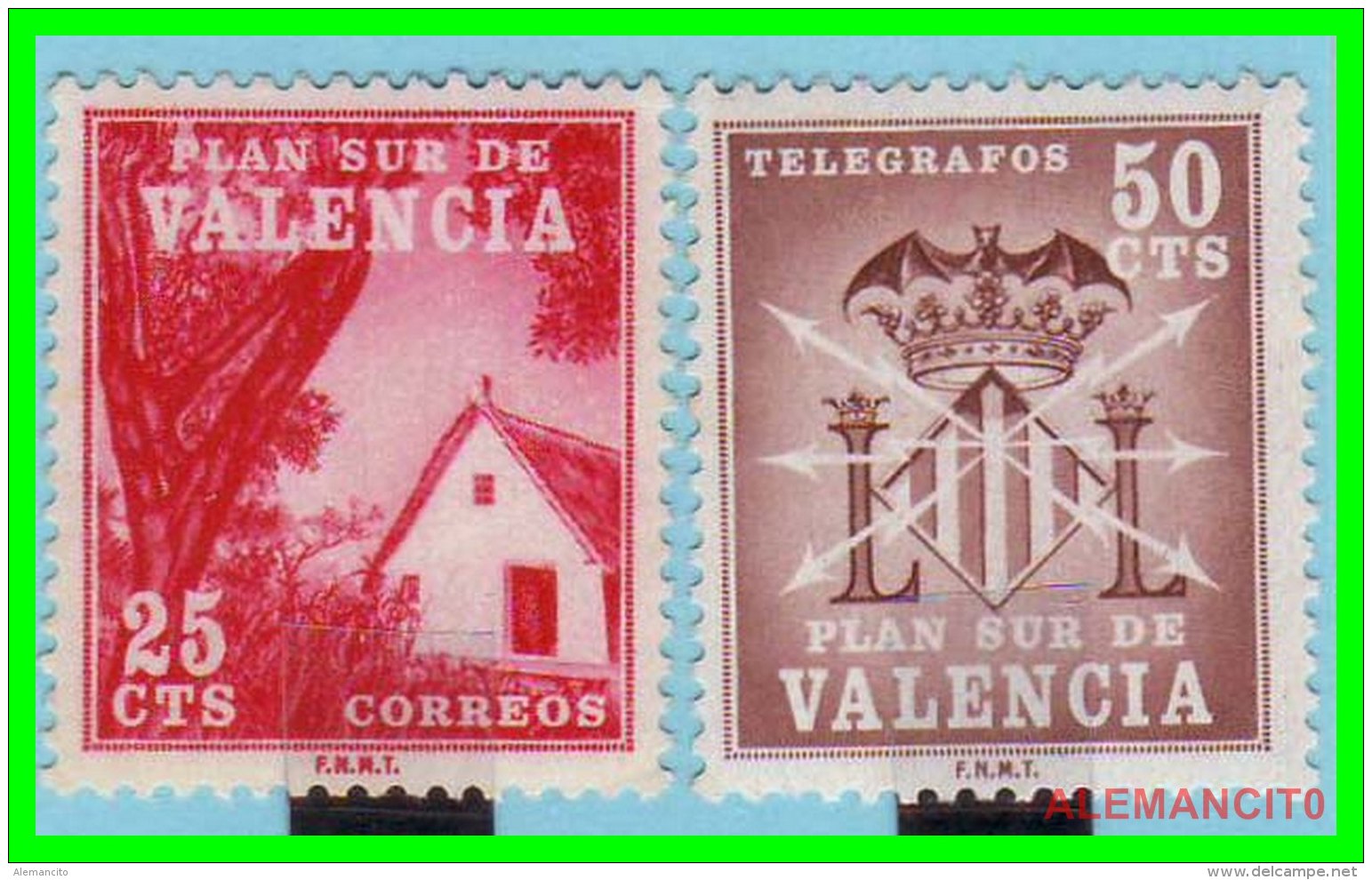 ESPAÑA   2  SELLOS  AÑO 1963 VALENCIA TELEGRAFOS - Steuermarken/Dienstmarken