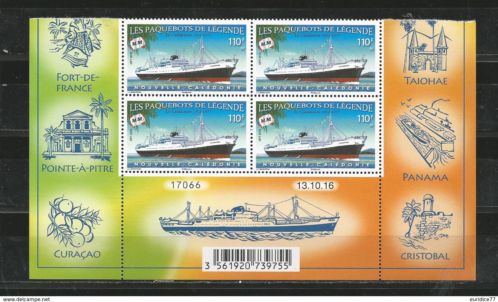 New Caledonia 2016 - Paquebots De Légende Block Of 4 Mnh - Ungebraucht