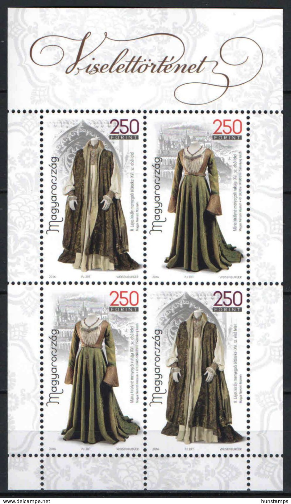 Hungary 2016. Famous Costumes From Hungary, Nice Sheet MNH (**) - Neufs