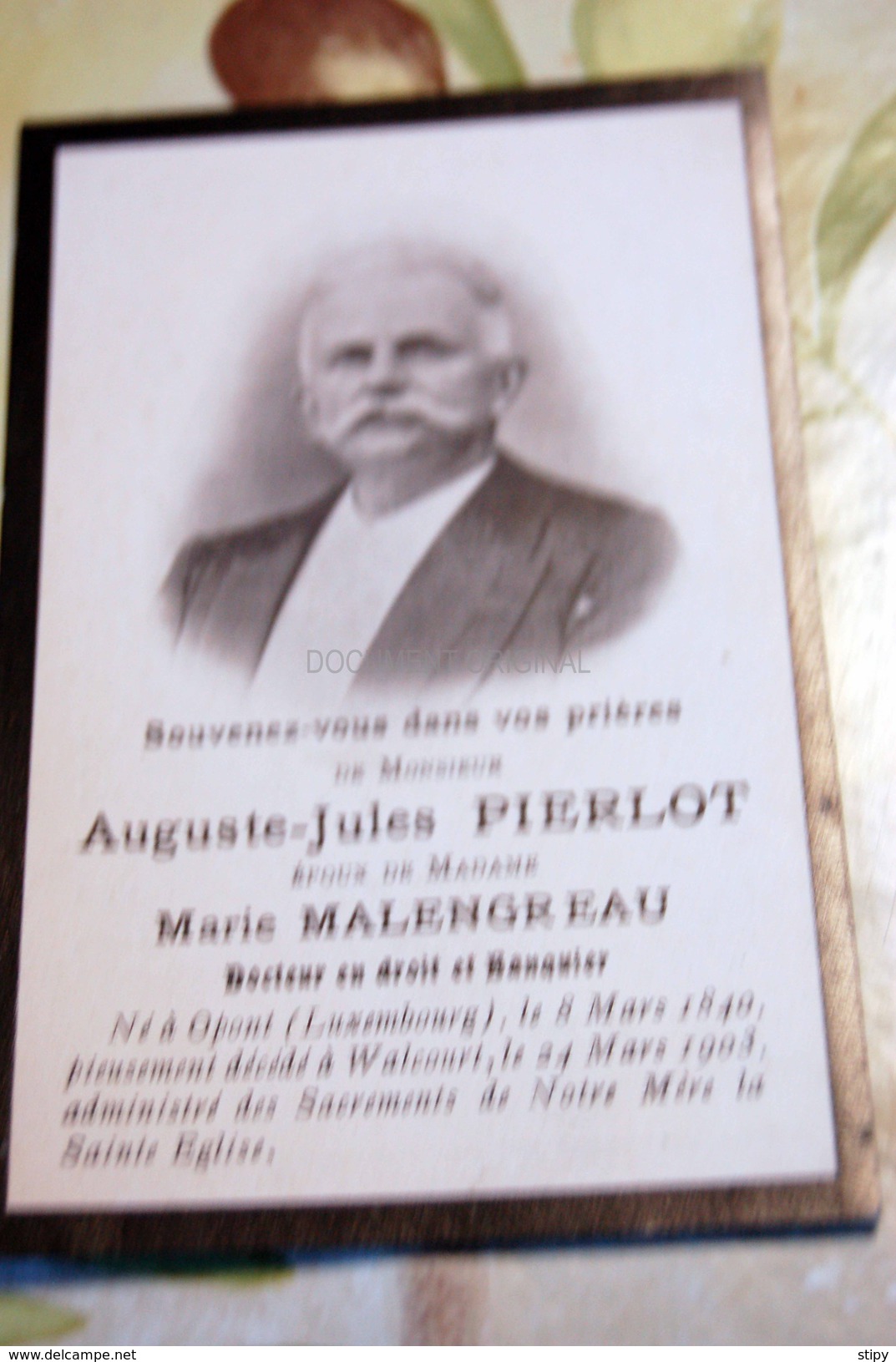 Auguste Jules Pierlot, ép Malengeau, Opont 1840 + Walcourt 1903 - Paliseul