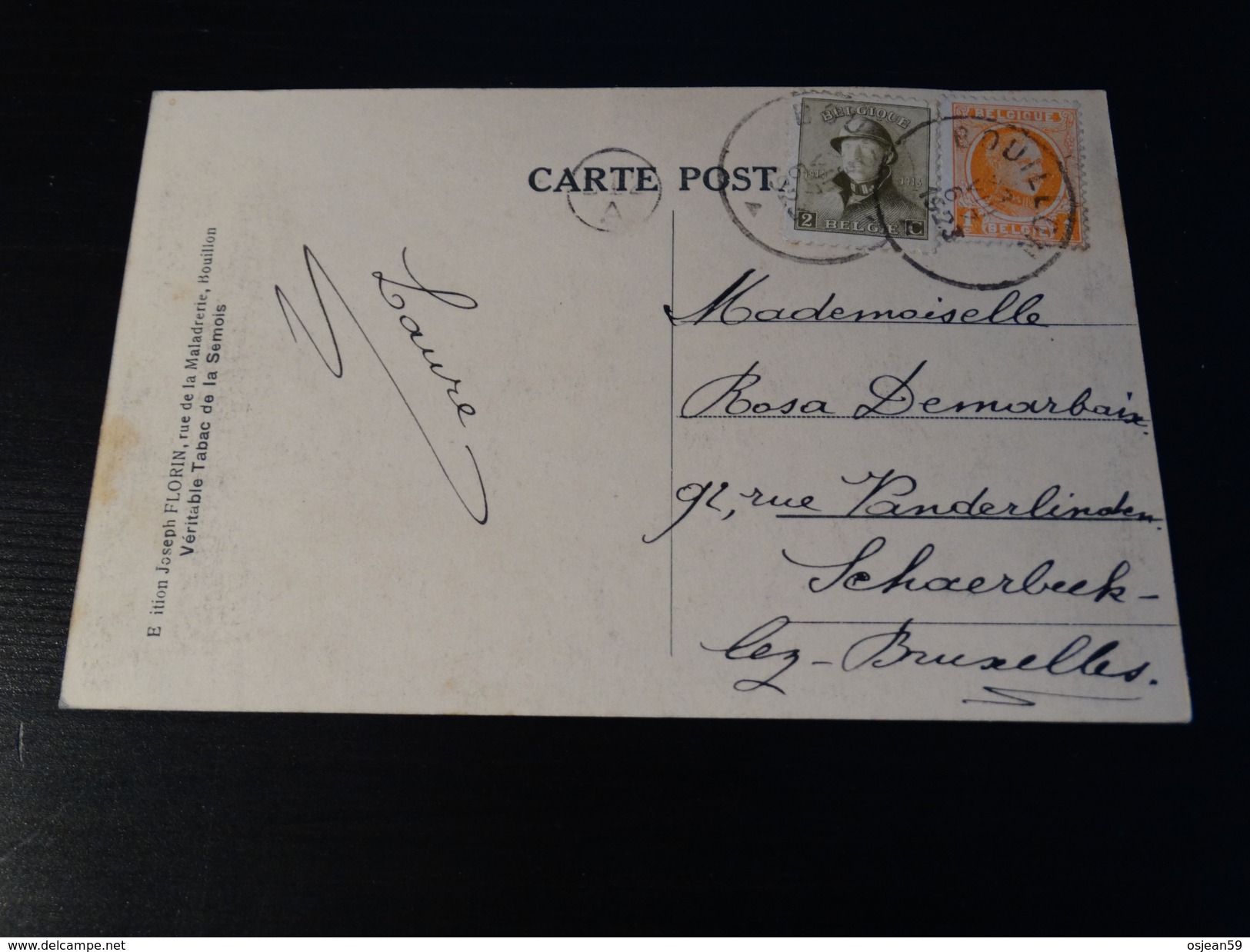 . "Roi Casqué" COB 166 -(190) Sur/carte Postale De Bouillon Vers Bruxelles .Affranchissement Mixte.23/08/1923 - 1919-1920 Behelmter König