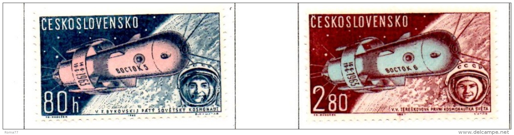 MISS209 - CECOSLOVACCHIA 1963 ,  VOSTOK Dentellato    ***  MNH Spazio / Geofisico. - Airmail