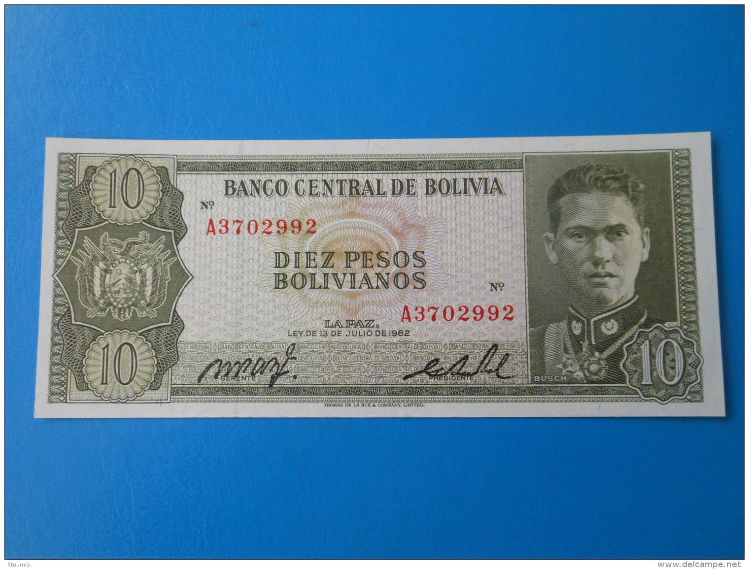 Bolivie Bolivia 10 Pesos Bolivianos 1962 P154a UNC - Bolivia