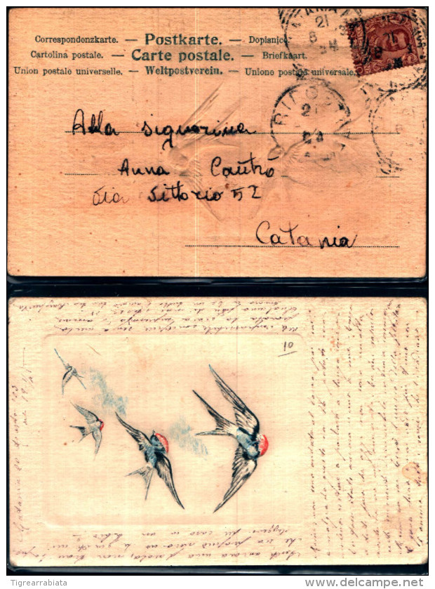 4302a)cartolina-  Rondini In Volo - Hirondelles