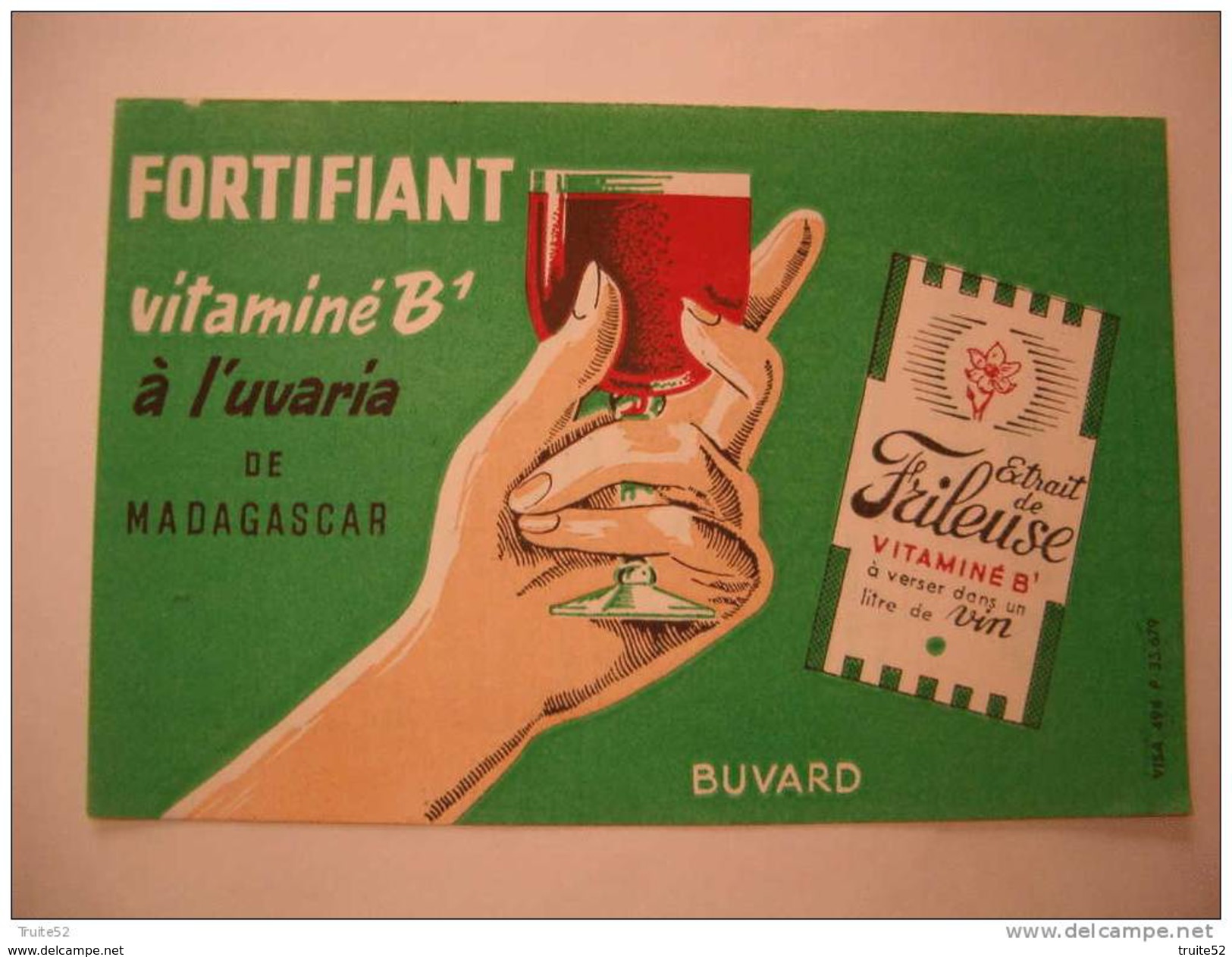 Buvard  Fortifiant Vitaminé B1 à L'Uvaria De Madagascar - Extrait De Frileuse à Verser Dans 1 Litre De VIN - F