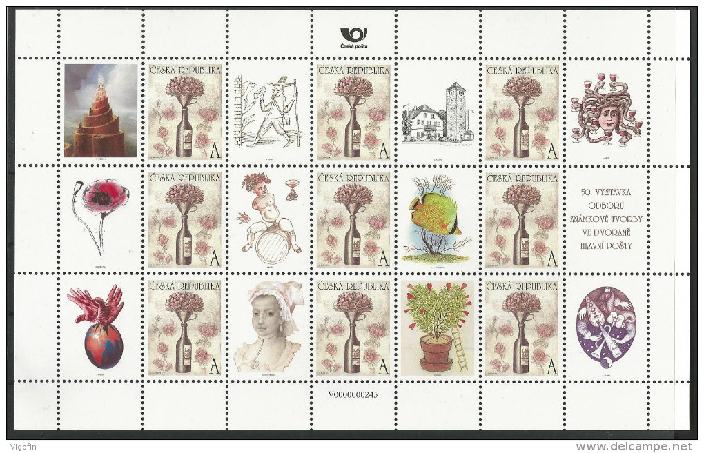 CZ 2014-822 50th Stamp Design Exhibition In The Hall Of The Main Post Office, CZECH REPUBLIK, MS, MNH - Blocs-feuillets