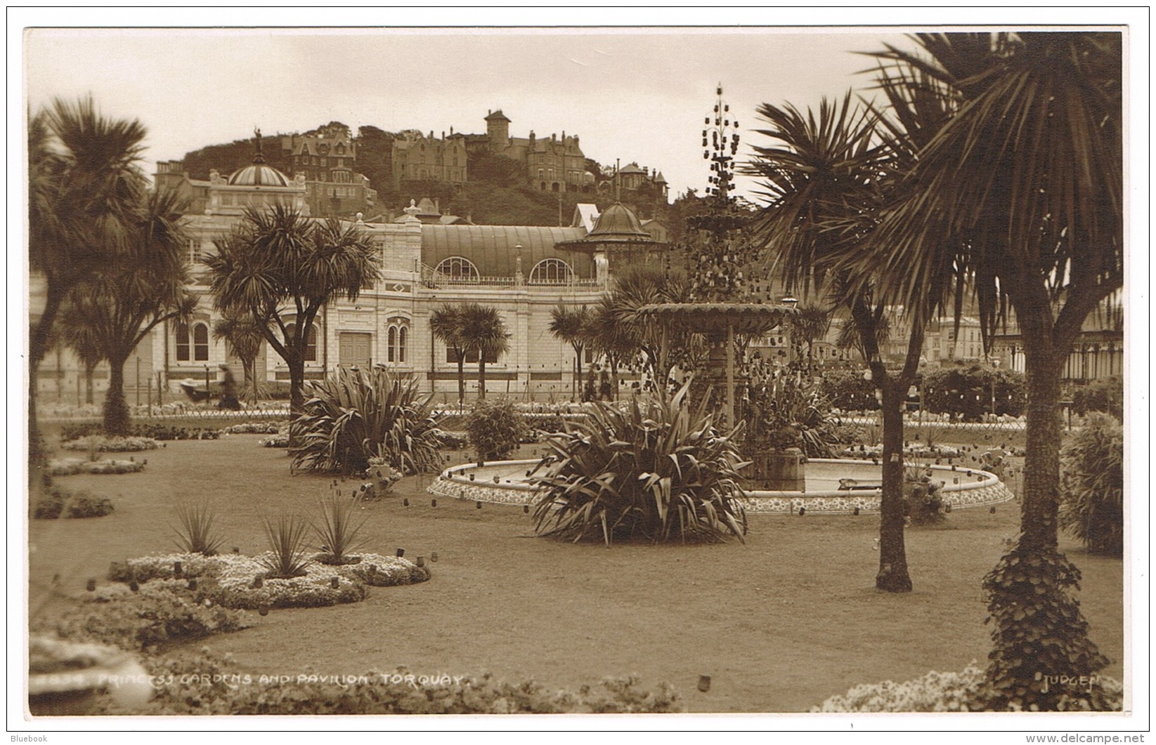 RB 1129 -Judges Real Photo Postcard - Princess Gardens &amp; Pavilion Torquay Devon - Torquay