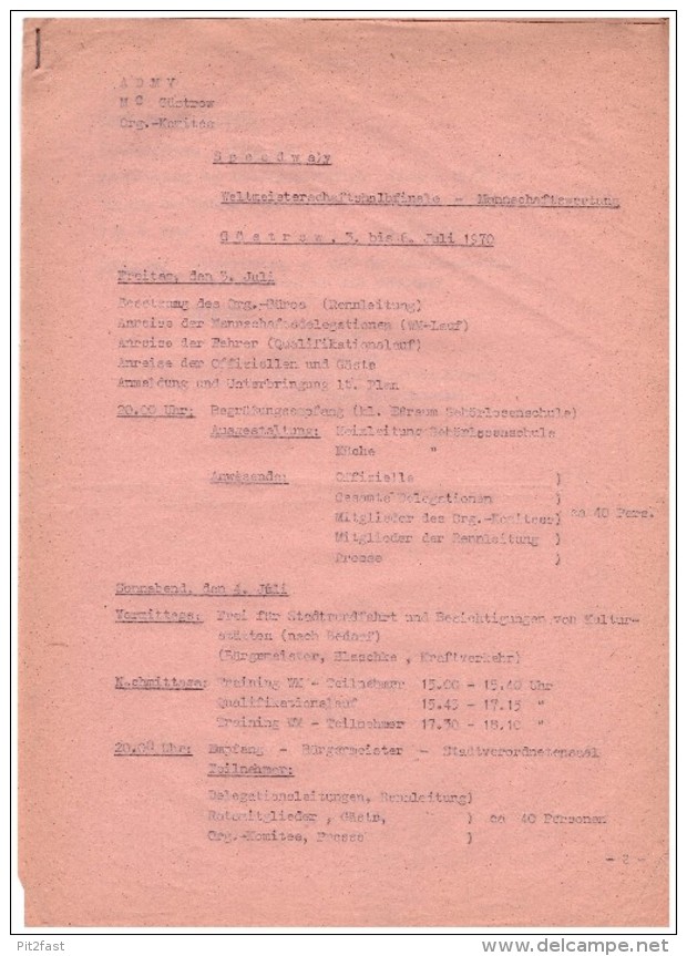 MC Güstrow - Plan Zum Halbfinale Der Speedway Weltmeisterschaft 1970 , 2-seitig , Motorsport , ADMV , Mecklenburg !!! - Guestrow