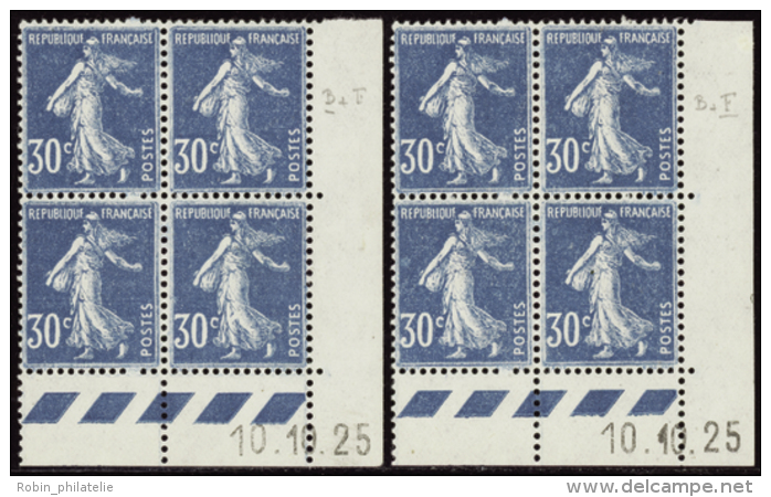 N° 192 30c Semeuse Bleu 10-10-25 Les 2 Galvanos Qualité: ** Cote: 92&nbsp; &euro; - Other & Unclassified